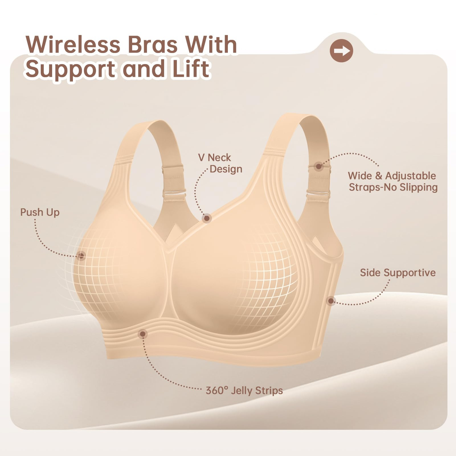 Plus Size Wireless Bra for Wom - Underwire Bra Padded reseña y precio