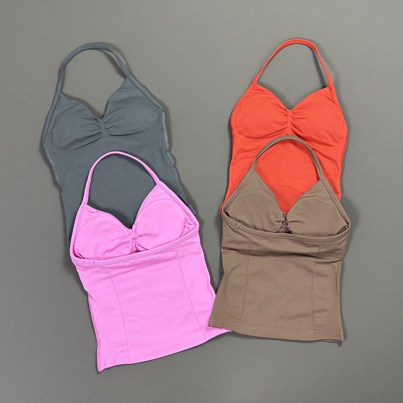 Sports Tank Top Women Halter V - T Shirt Bra Seamless reseña y precio
