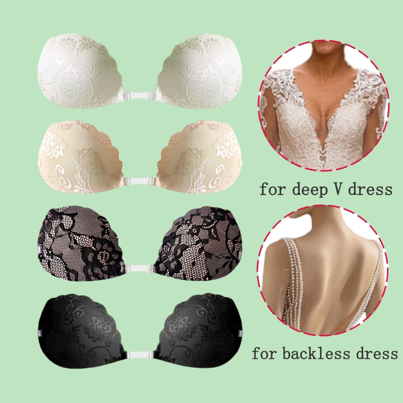Lace Invisible Bra Backless St - Backless Bra Sticky reseña y precio