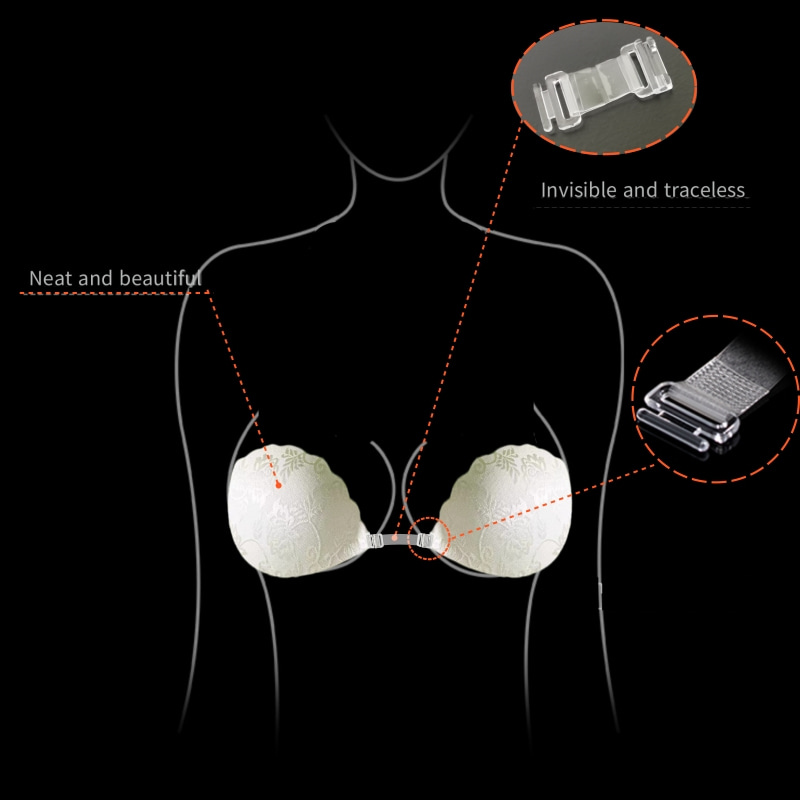 Lace Invisible Bra Backless St - Backless Bra Sticky reseña y precio
