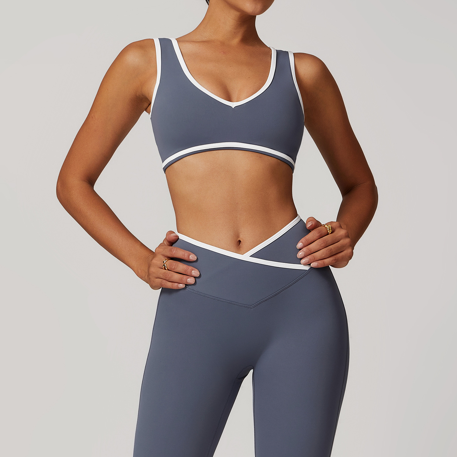 V-Neck Sports Bra Women Top Pu - Plunge Bra Push Up reseña y precio