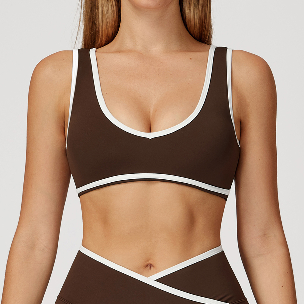 V-Neck Sports Bra Women Top Pu - Plunge Bra Push Up reseña y precio