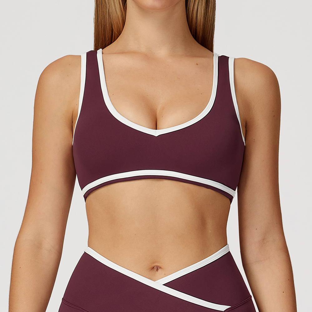 V-Neck Sports Bra Women Top Pu - Plunge Bra Push Up reseña y precio
