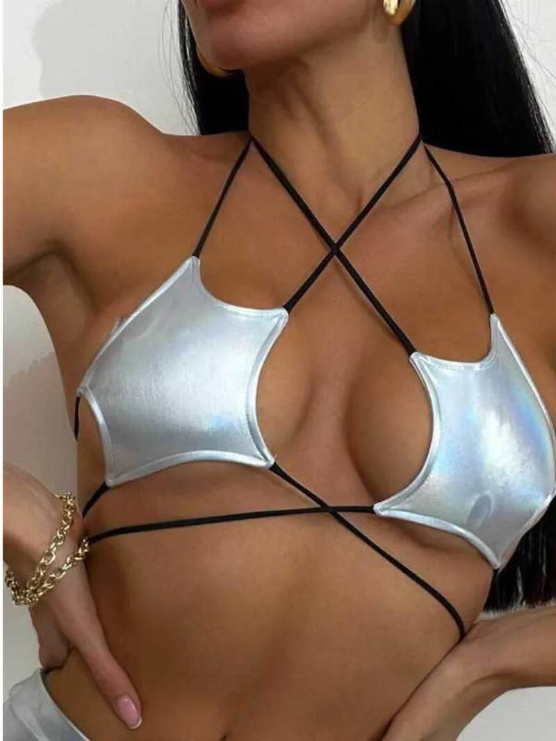 Women's Metallic Star Bra Top  - Lace Bralette Set reseña y precio