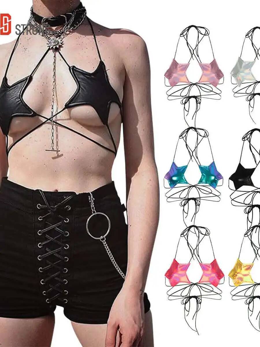 Women's Metallic Star Bra Top  - Lace Bralette Set reseña y precio