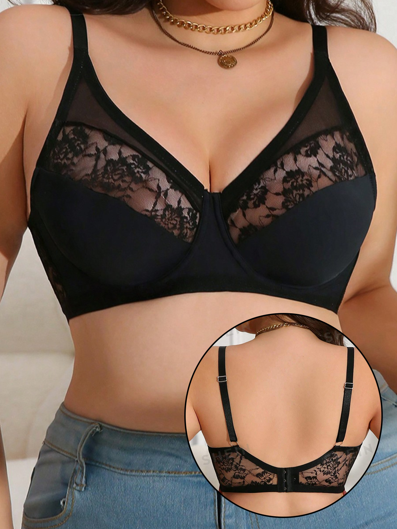 Plus Size Lace Minimizer Bra,  - Minimizer Bra Women reseña y precio
