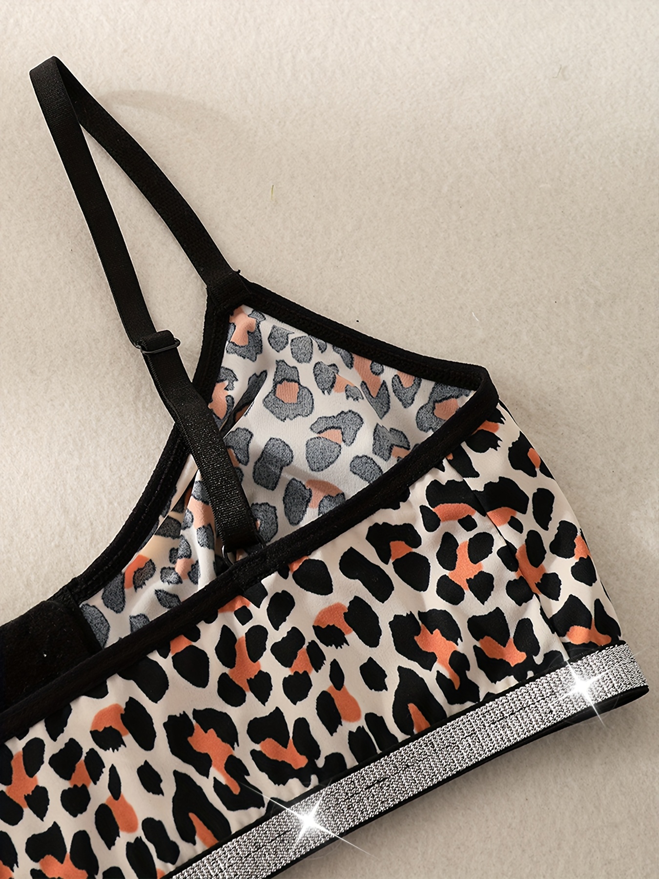 1pc Women's Leopard Print Wire - Wirefree Bra Comfort reseña y precio