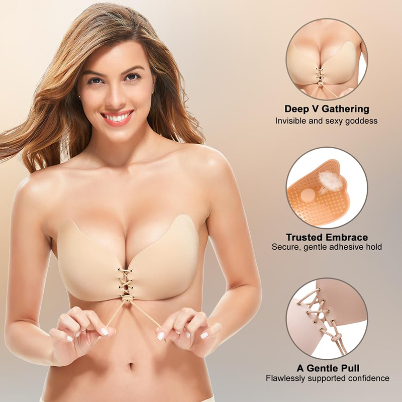 1/2 Pairs Women Summer Backles - Strapless Bra Adhesive reseña y precio