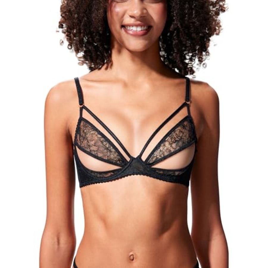 Faye Women's Sexy Lace Bra, Ba - Demi Bra Balconette reseña y precio