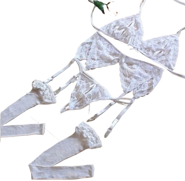 Lace Women Lingerie Set 4 Pcs  - Sheer Bra Lace reseña y precio