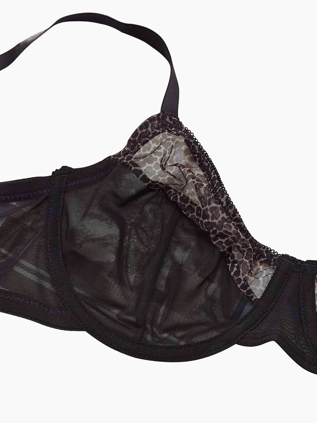 Plus Size Sexy Leopard Print & - Sheer Bra Lace reseña y precio