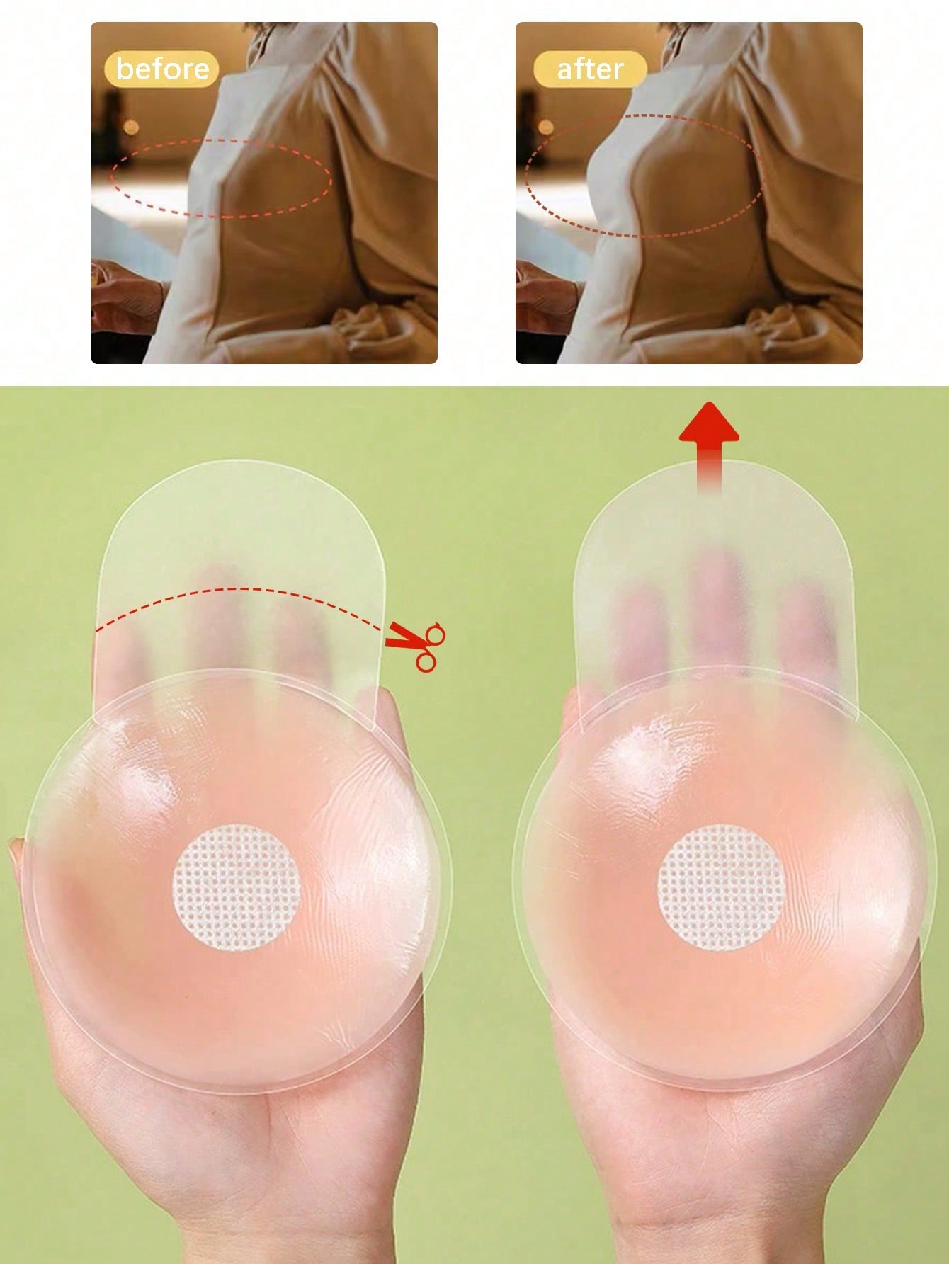 6.5cm Invisible Silicone Breas - Push Up Bra Silicone reseña y precio