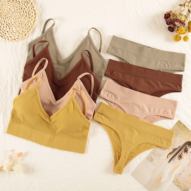 CHRLEISURE Women Underwear Set - T Shirt Bra Seamless reseña y precio