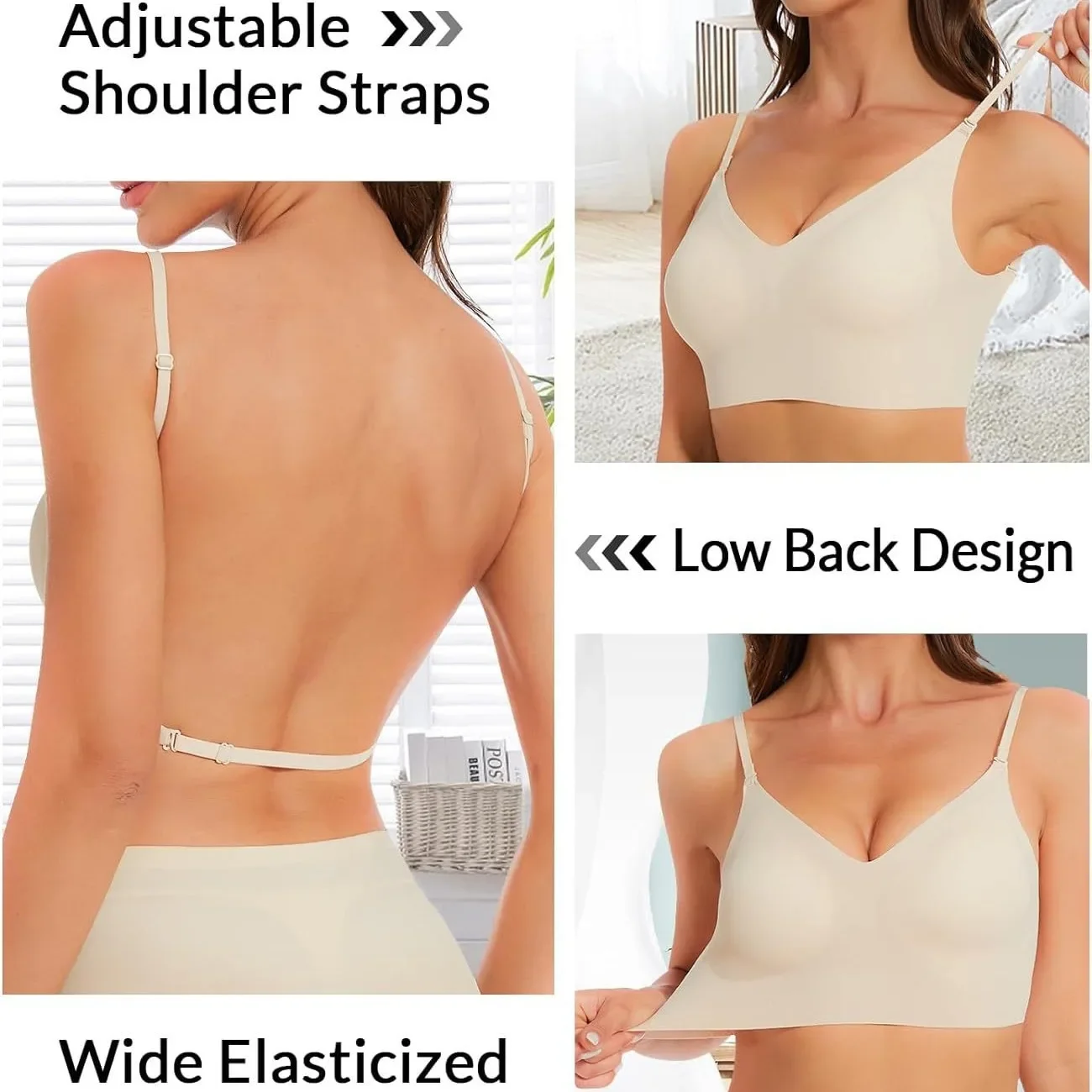 Top RatedSeamlLow Back Bra Sup - Convertible Bra Multiway reseña y precio