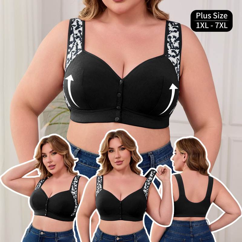 XL-7XL Plus Size Front Buckle  - Wirefree Bra Comfort reseña y precio
